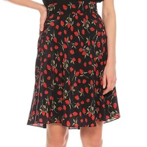 Juicy Couture Black Label Strawberry Fields Silk Flirty Skirt NWT Size 6